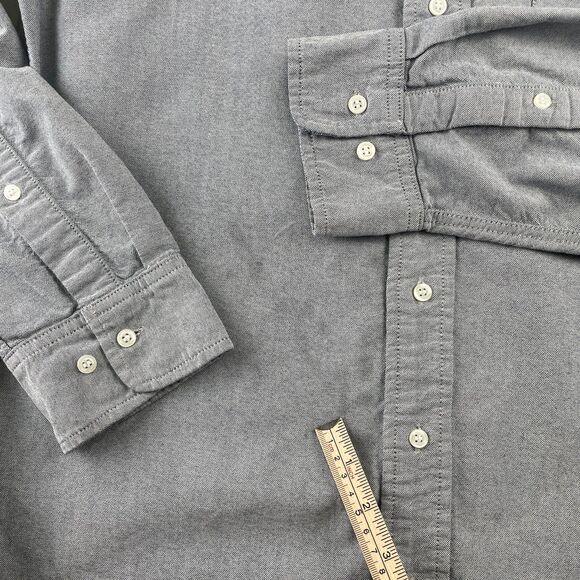 American Apparel Shirt Mens M Gray Oxford Button Down Long Sleeve USA Classic - Picture 4 of 12